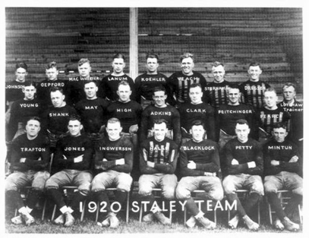 George Halas, player-coach for the Decatur Staleys 1920. A…