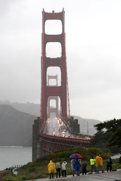 Amgen Tour of California, 2009, Golden Gate Bridge. Photo: Christian Petersen/Getty.