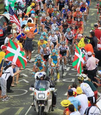 Riders climb the Col du Tourmalet at the Tour de France.