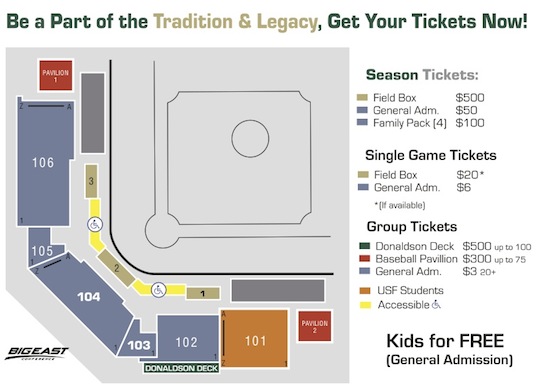 USF's $500 Baseball Season Tickets. That's Right, $500.  The Daily