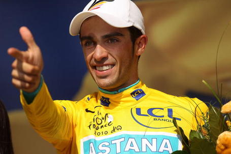 Alberto Contador, Tour de France, Clenbuterol, doping case. Photo: Spencer Platt/Getty.