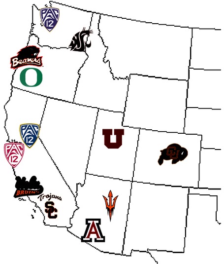 Pac-12 map - Oregon