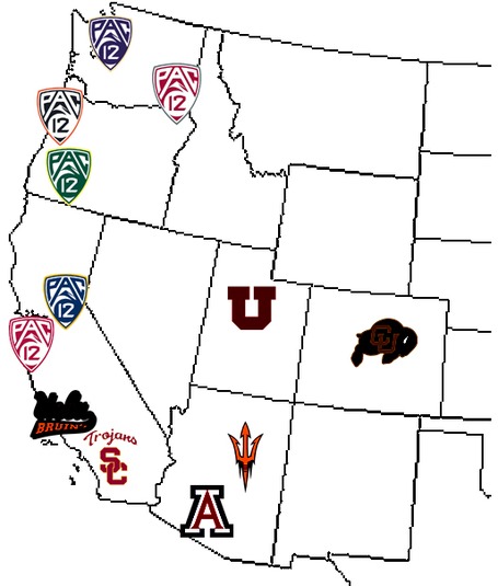 Pac-12 map - USC