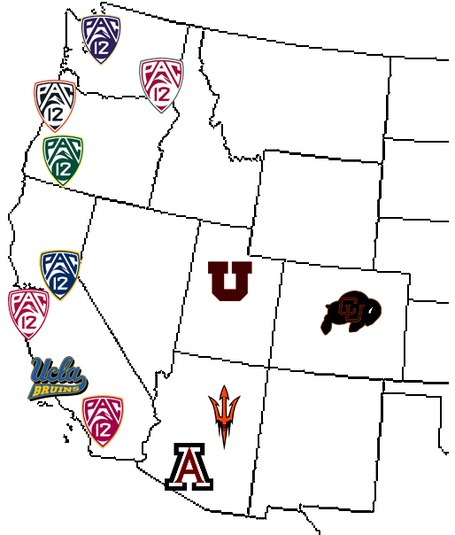 Pac-12 map - UCLA