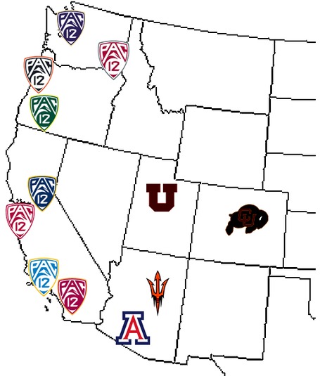 Pac-12 map - Arizona