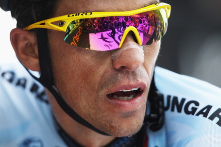 Alberto Contador, Saxo Bank, Tour de France, Stage 12, Luz Ardiden. Photo: Bryn Lennon/Getty.