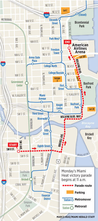 miami heat parade 2013: start time, tv schedule, route and